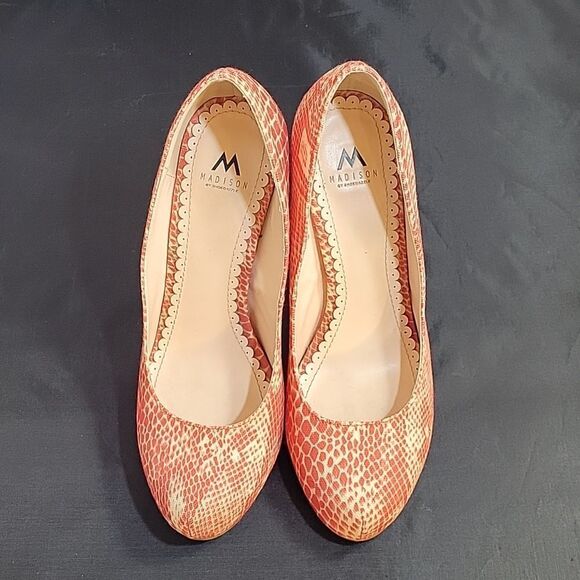 MADISON MALIA ROUND TOE SLIP-ON WOMEN"S HIGH HEEL  TWO TONE WOMEN"S SHOE - Picture 5 of 14